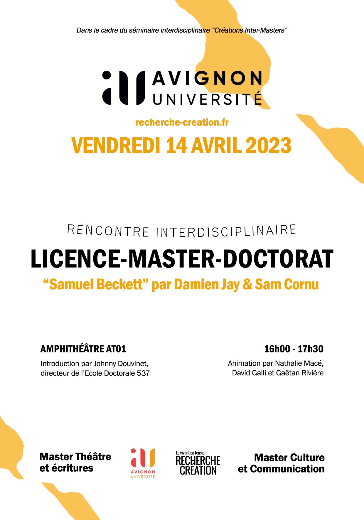 Master: Théâtre Beckett (14/04/2023)